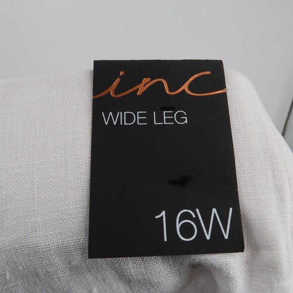 INC International Concepts Global Escape Bright White Wide Leg Pants 16W… - Picture 3 of 9